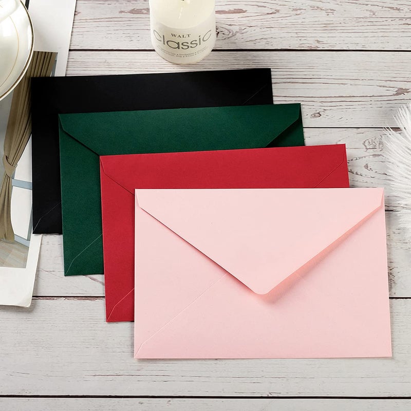 Toperd 50 Pack A7 Colorful 5x7 Envelopes V Flap Invitation Envelopes for 5x7 Cards  Birthday  Weddings  Graduations  Greeting Cards  Baby Shower 5.24 x 7.24 Inches (Pink) - Image 4